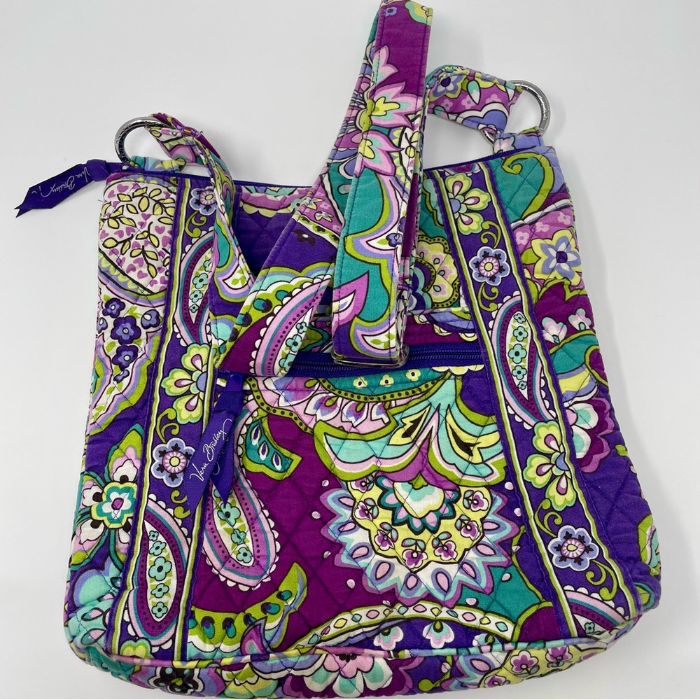 Vera Bradley Purple and Green Paisley Crossbody Bag